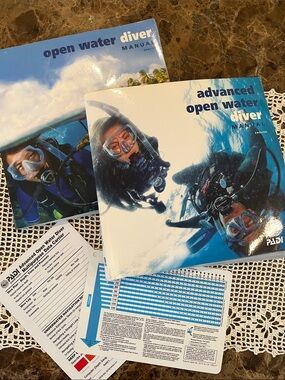 PADI Open Water & Advanced Open Water Diver Manuals 2 Scuba Diving Textbooks